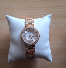 Fossil Armbanduhr Damen klein Glitzer Rosegold Gold größenverstellbar