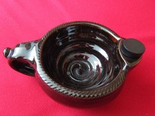 RASIERSCHALE (SCUTTLE), Keramik, doppelwandig mit Korkenstopfen, handgefertigt