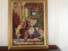 Gobelinbild im Holzrahmen