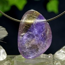 Ametrin Anhänger gebohrt Amethyst-Citrin Anhänger AA Qu. 37 mm 20,3 g Bolivien