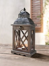 Holz-Laterne 'Klassik' 39 x 19 x 12 cm Windlicht Natur Deko Raum Wohnen