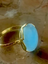 MILKY AQUAMARIN OVAL  RING **