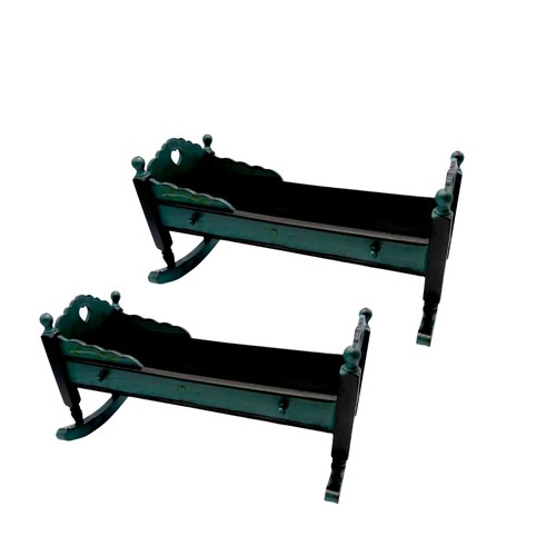 Puppenwiege aus holz im - 2x,