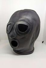 Ledermaske, schwarz, handgefertigt. Leather Mask, handmade, weiß, Mit Gläser