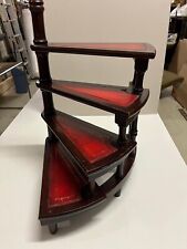 Antike lederbezogene Bibliothekstreppe im georgianischem Stil.