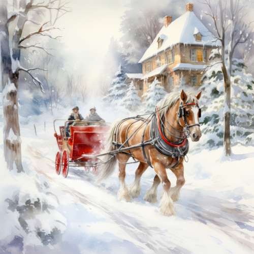 Dekobild kutsche pferd winter - dekobild,