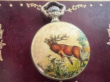 Taschenuhr elch handbemalt - elch,