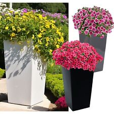 Blumenkübel Pflanzkübel Eckig Hoch Hochglanz Blumentopf 75cm mit Einsatz Groß