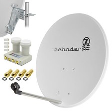 ZEHNDER Digitale SAT Anlage 80cm Schüssel + Monoblock Quad LNB h Astra + Hotbird