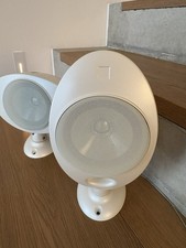 4 Stück  KEF CI 400 Design Lautsprecher 2 Wege weiß Wand / Standhalterung