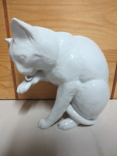 Hoffmanns Stärkefabriken Porzellan Figur Katze + OVP Manufaktur Fürstenberg 1950