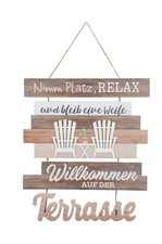 Holzschild terrasse relax - holzschild,