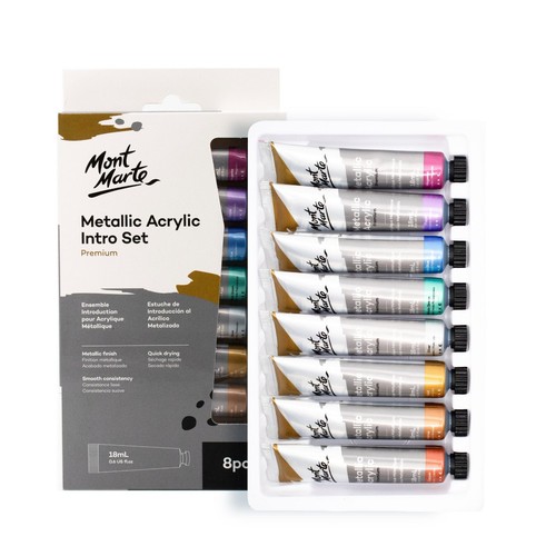 Metallic acrylfarben set 8 - set,