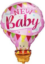 New Baby Heißluftballon Girl Folienballon 90 x 65cm