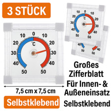 Außenthermometer 3er Set – Selbstklebend Wetterfest – Fenster Thermometer -50°C