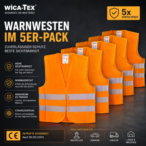 Warnweste polyester auto - 5x,