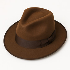 Klassischer brauner fedora hut - klassischer, fedora-hut