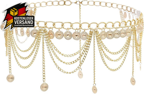 Damen bauchkette gold - damen,