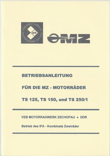Betriebsanleitung motorrad - mz,
