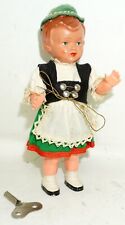 Puppe Zelluloid Tracht 17cm Tanzpuppe Laufpuppe Aufzug FUNKTIONSTÜCHTIG ,Video