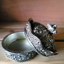 Shabby Retro Schmuckdose Schmuckkästchen Silber Poly Krone Deko Dose Royal