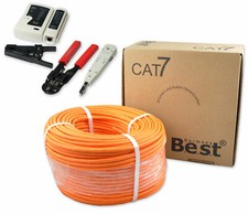 CAT.7 Verlegekabel LAN Netzwerkkabel Kupfer Gigabit 1000MHz AWG25 10–400m