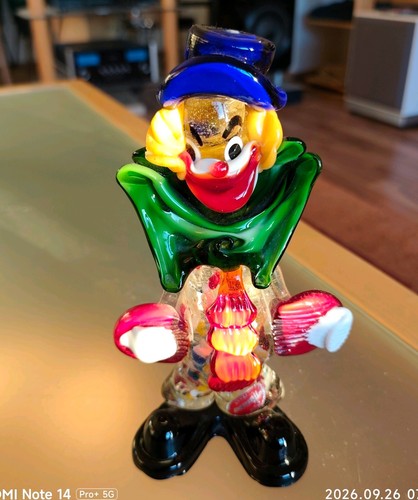 Murano kunstglas figur clown - murano,