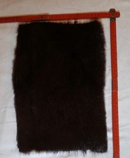 Echtes Fell Rest Nutria dunkelbraun gebraucht ca 22 x 34 cm 