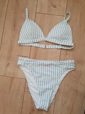 ? Hollister Swim Bikini Gr. 75 B/C - M Bademode Weiß Türkis Gold BH Slip Blau
