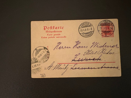 Postkarte weltpostverein - dr,