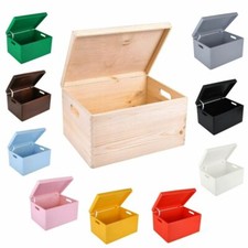 CreativeDeco Holzkiste Aufbewahrungsbox mit Deckel | 40x30x24 cm | 10 Farben