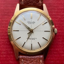 Vintage klassische Schweizer Herrenuhr Nivada Discus Compensamatic 17 Jewels