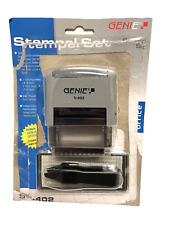 Genie S402 Grau Stempel Set mit bis zu 4 Zeilen Selbersetzen Neuwertig R1939