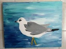 Bild auf Keilrahmen, Möwe, handmade