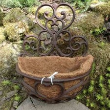 Pflanzkorb Gusseisen Pflanzschale Wandschale Halbschale Landhaus Pflanzen BPH51