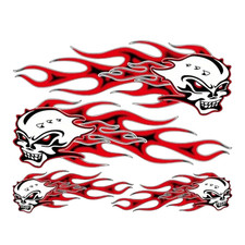 Totenkopf Aufkleber Flammen