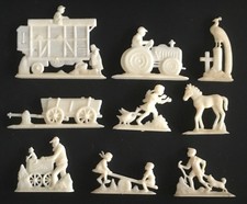 MARGARINEFIGUREN 50er J. FRI-HOMA REWE JUWEL und ohne Marke BAUERNHOF LANDLEBEN 