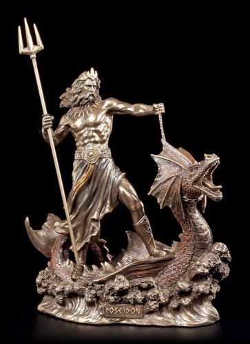 Poseidon figur reitend auf - figur,