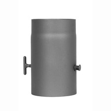 Rauchrohr 250 mm m. Drosselklappe Grau 2mm Ø 120 mm Ofenrohr Kaminrohr Abgasrohr