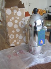 Neue original Alessi "LA CUPOLA" Espressomaschine Espressokanne 3. Tassen