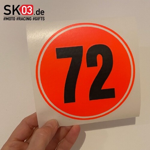Retro startnummer rund - startnummer,