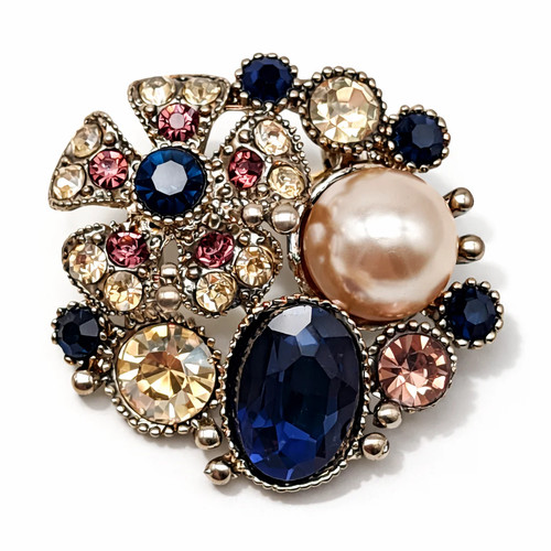 Brosche abstrakt mit strass - brosche,