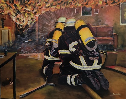 ölgemälde feuerwehr - Ölgemälde,