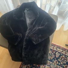 Schwarze Webpelz Jacke Gr. S