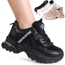 Damen Plateau Sneaker Glitzer