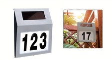 Solar LED Hausnummer Silber Edelstahl - 2 Stück -- Retourenware--