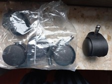 5x Bürostuhl rollen 10mm schwarz - Hartbodenrollen - Fließen - Parkett 