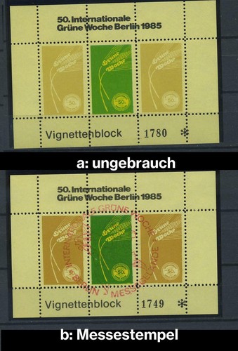 Vignettenblock grüne woche - vignettenblock, "grüne
