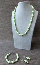 (G)  Schmuckset  afrikanischer Türkis / Kette + Armband + Ohrhänger
