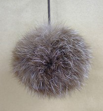 Pelzbommel Bommel Puschel Fell echt  Kanin Kleinsilber-braun